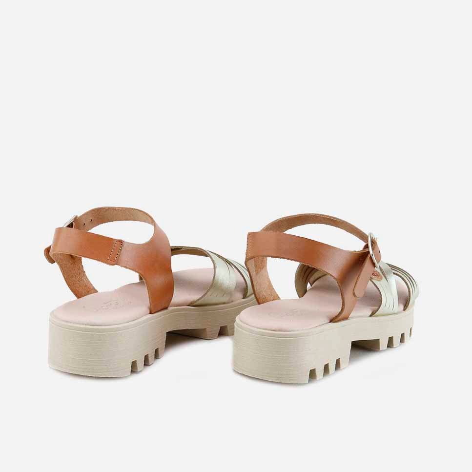 Sandalias Gel  tiras champagne Papanatas | Eli 1957