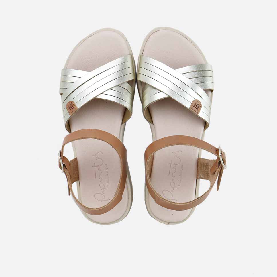 Sandalias Gel  tiras champagne Papanatas | Eli 1957