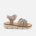 Papanatas stone leather crossover sandals | Eli 1957