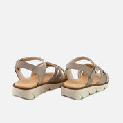 Papanatas stone leather crossover sandals | Eli 1957