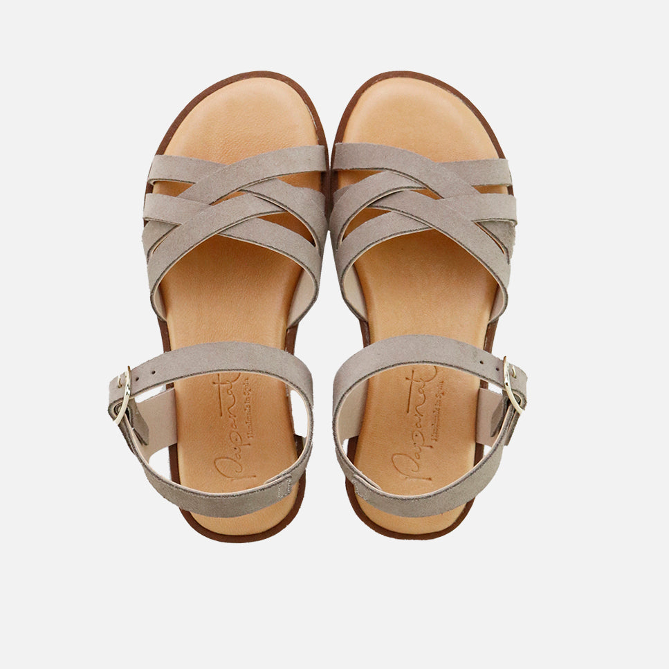 Papanatas stone leather crossover sandals | Eli 1957