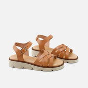 Papanatas Leather Crossover Gel Sandals | Eli 1957
