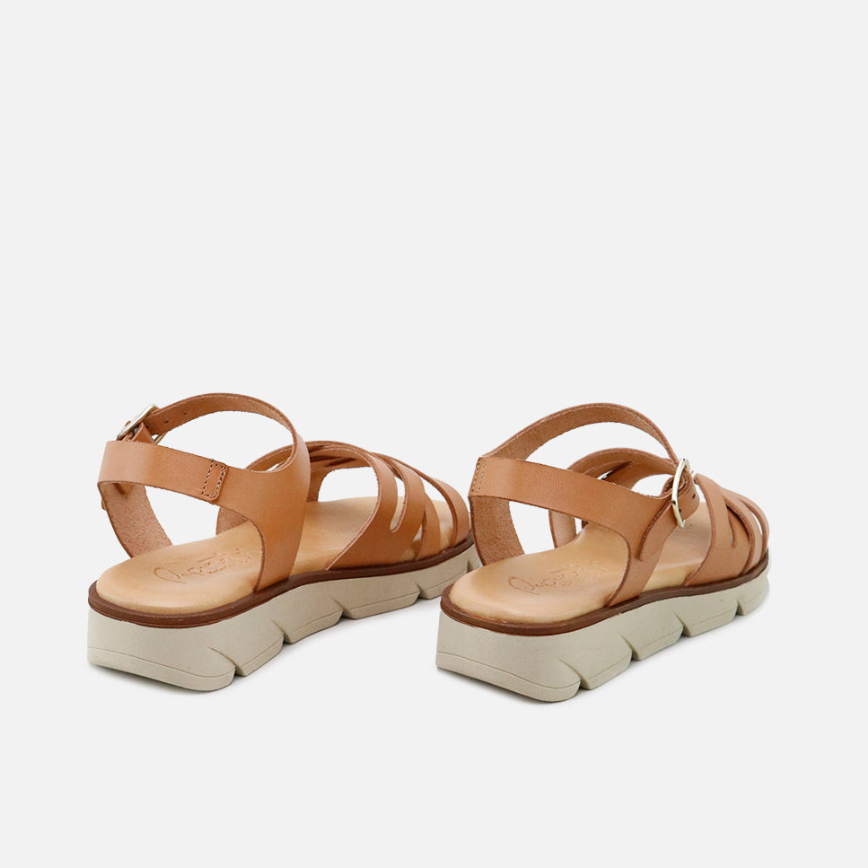 Papanatas Leather Crossover Gel Sandals | Eli 1957