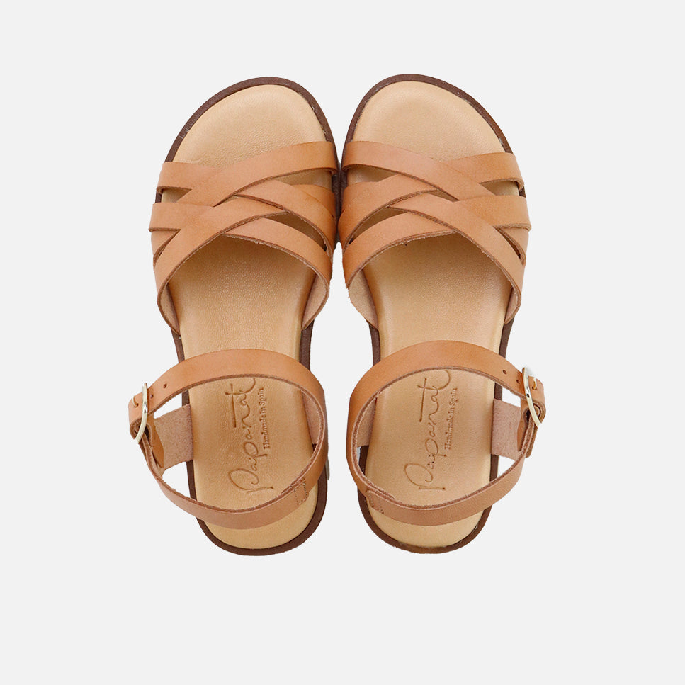 Papanatas Leather Crossover Gel Sandals | Eli 1957