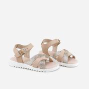 Papanatas Nude Shiny Leather Gel Sandals with Straps | Eli 1957