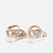 Papanatas Nude Shiny Leather Gel Sandals with Straps | Eli 1957