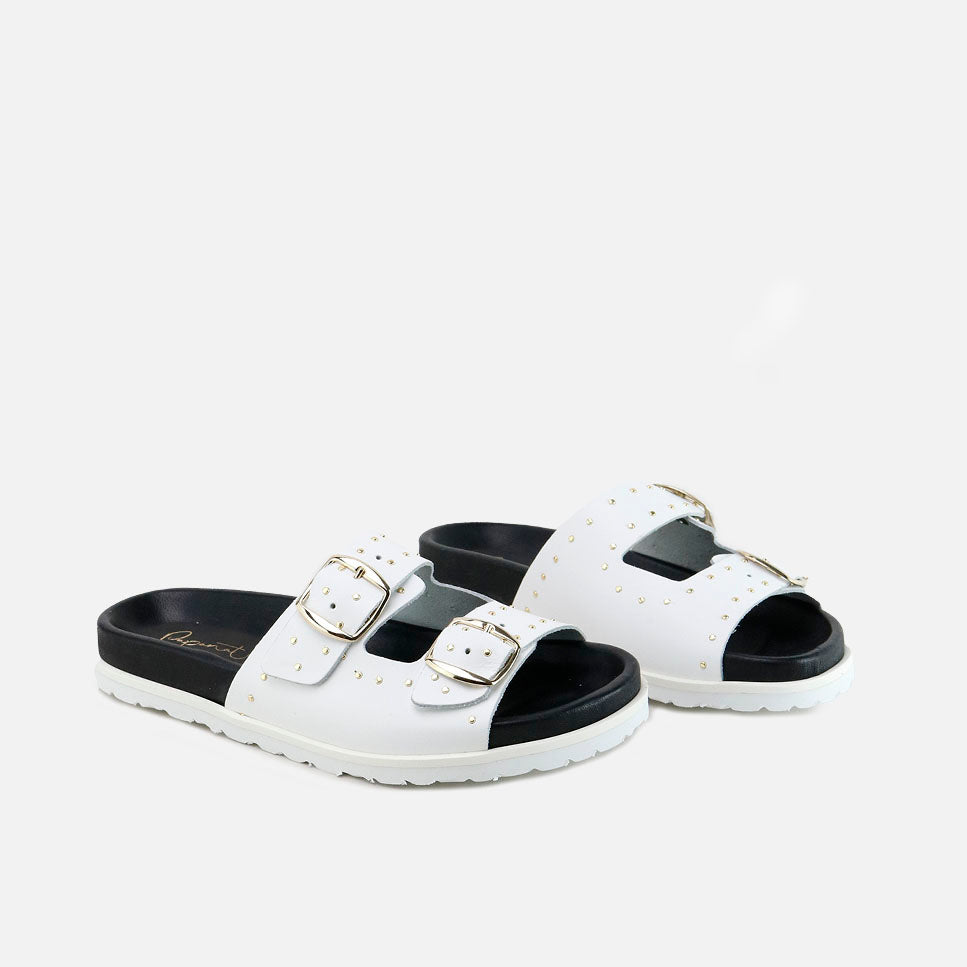 White Studded Bio Sandals Papanatas | Eli 1957