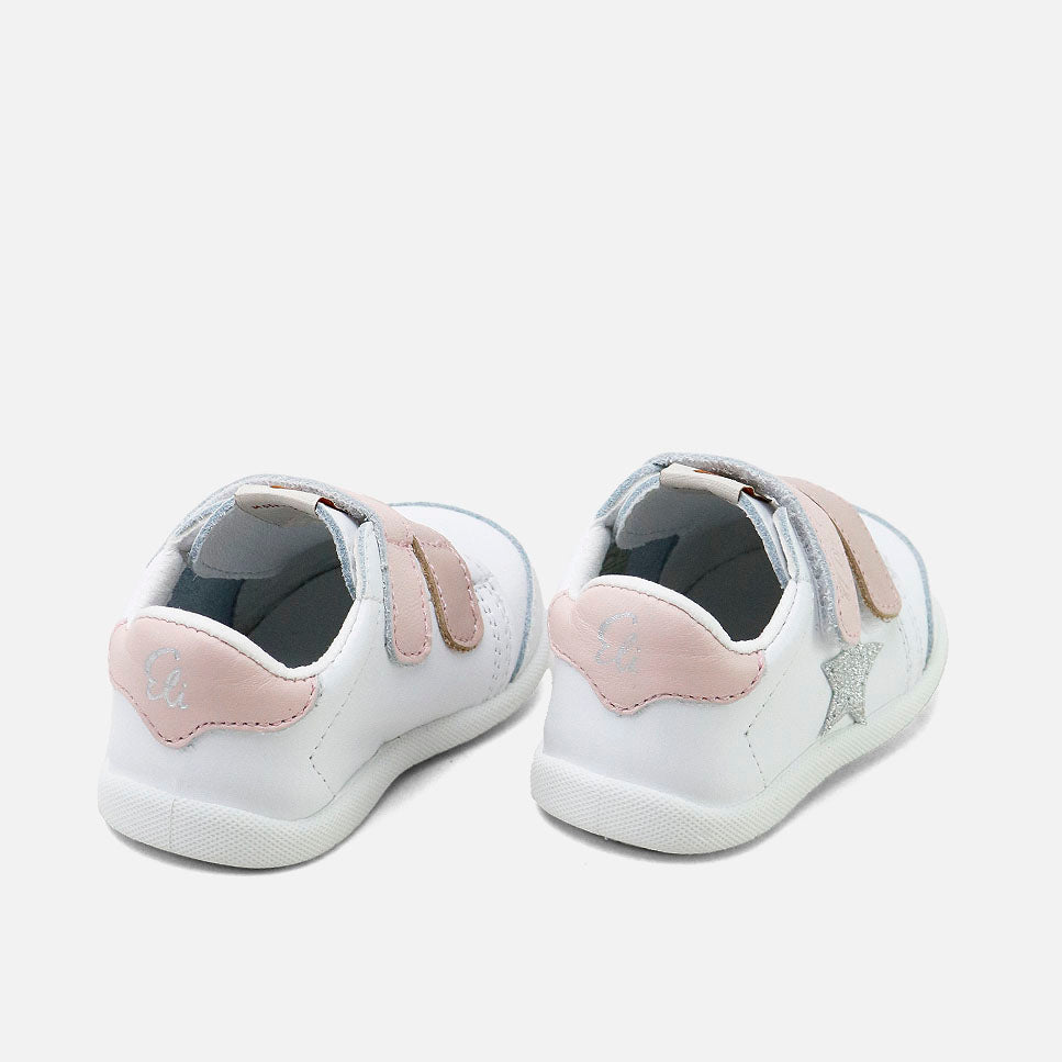 White and pink EliSoft star sneakers | Eli 1957