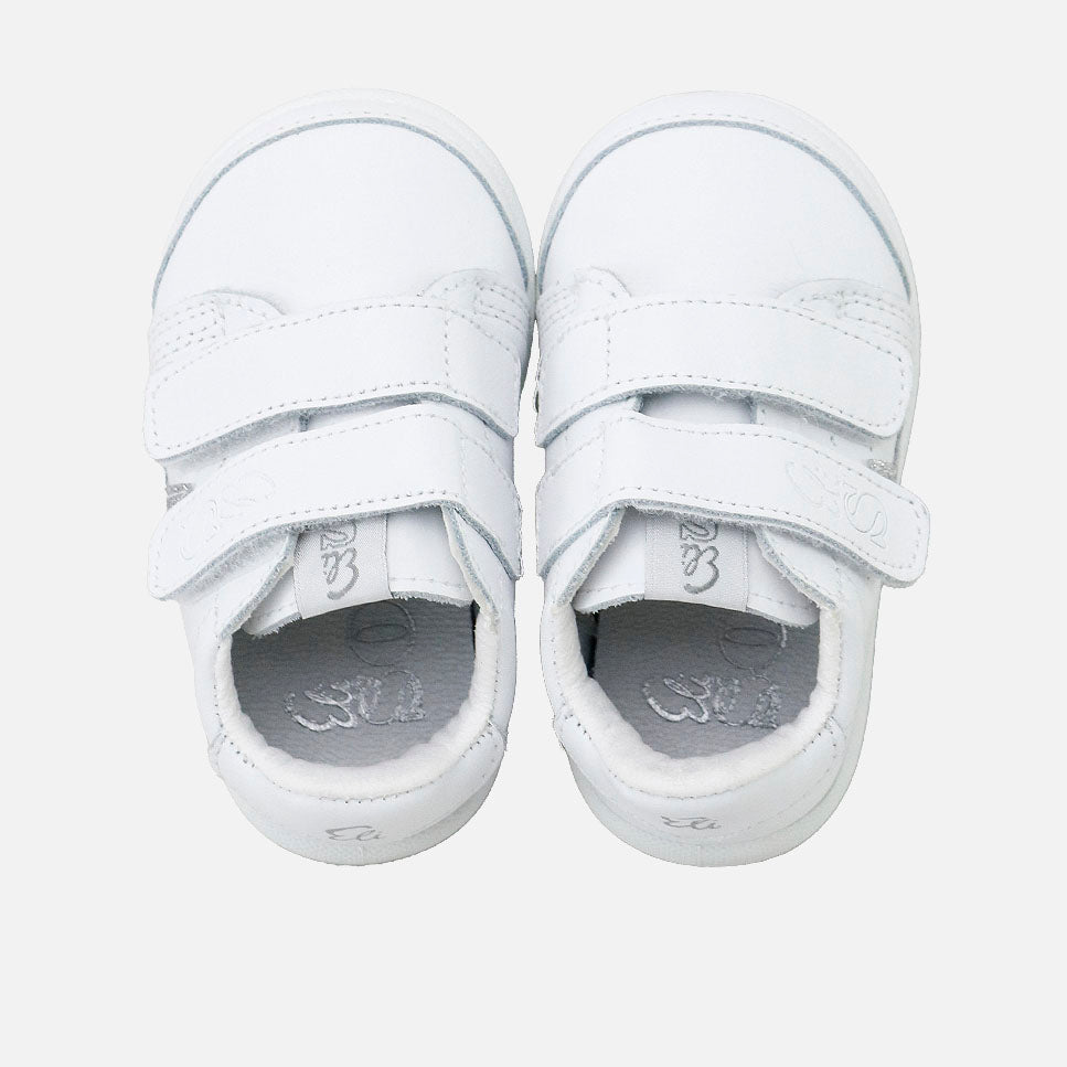 White and silver star EliSoft sports shoes | Eli 1957