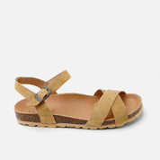 Papanatas Bio Cross Velour Leather Sandals | Eli 1957