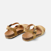 Papanatas Bio Cross Velour Leather Sandals | Eli 1957