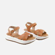 Papanatas leather crisscross strap platform sandals | Eli 1957