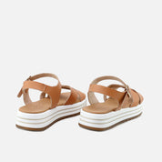 Papanatas leather crisscross strap platform sandals | Eli 1957
