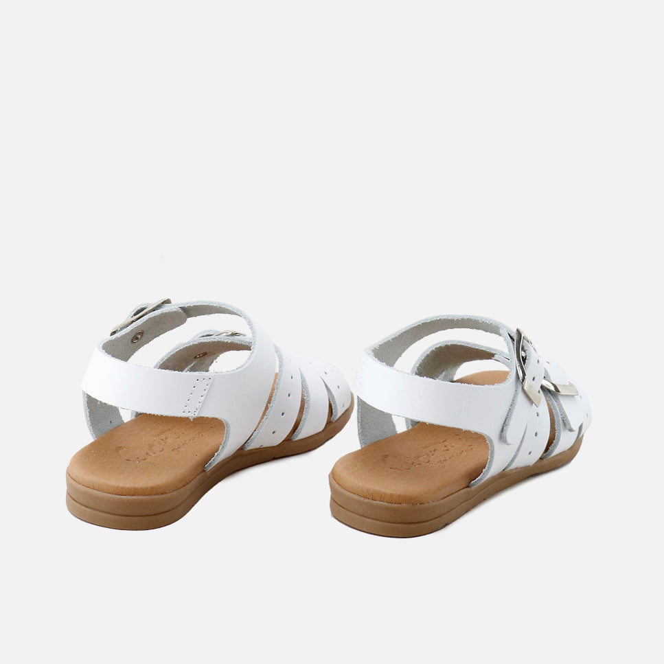 Papanatas white double-buckle gel sandals | Eli 1957