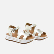 Sandalias plataforma h champagne Papanatas | Eli 1957