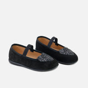 black plush leather heart Mary Janes Elibasic | Eli 1957