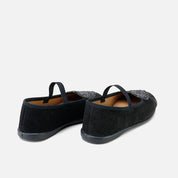 black plush leather heart Mary Janes Elibasic | Eli 1957