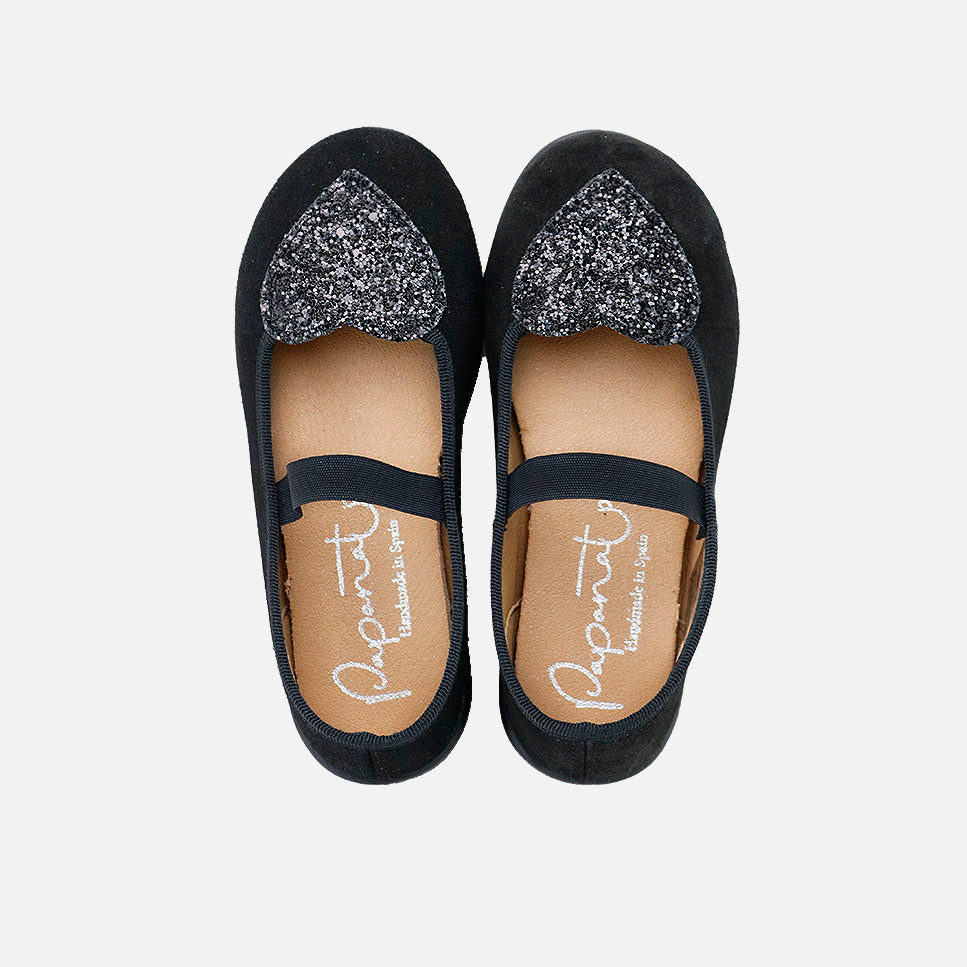 black plush leather heart Mary Janes Elibasic | Eli 1957