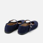 Navy plush leather Mary Janes Elibasic | Eli 1957