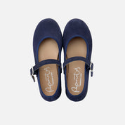 Navy plush leather Mary Janes Elibasic | Eli 1957