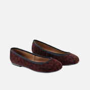 Papanatas Wine Leo Eco Velour Leather Ballerinas | Eli 1957