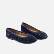 Papanatas blue suede glitter ballerinas | Eli 1957