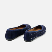 Papanatas blue suede glitter ballerinas | Eli 1957