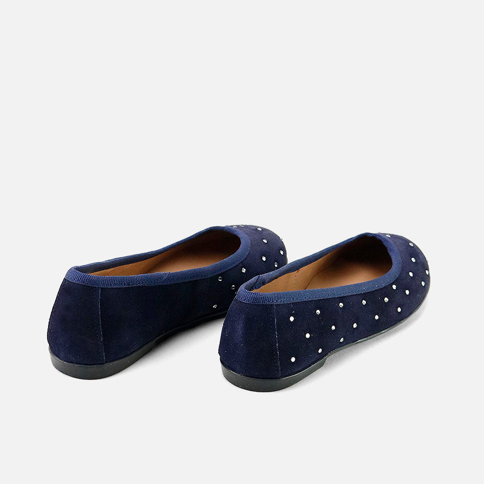 Papanatas blue suede glitter ballerinas | Eli 1957