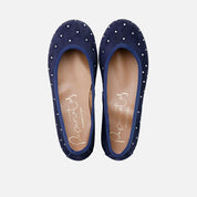 Papanatas blue suede glitter ballerinas | Eli 1957