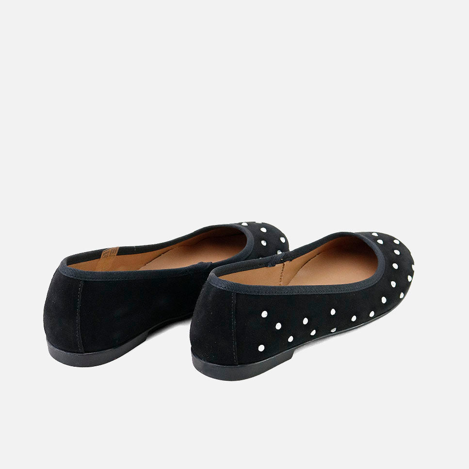Papanatas shiny black suede ballerinas | Eli 1957