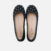 Papanatas shiny black suede ballerinas | Eli 1957