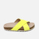Fluorescent yellow leather crossed bio sandals Papanatas | Eli 1957