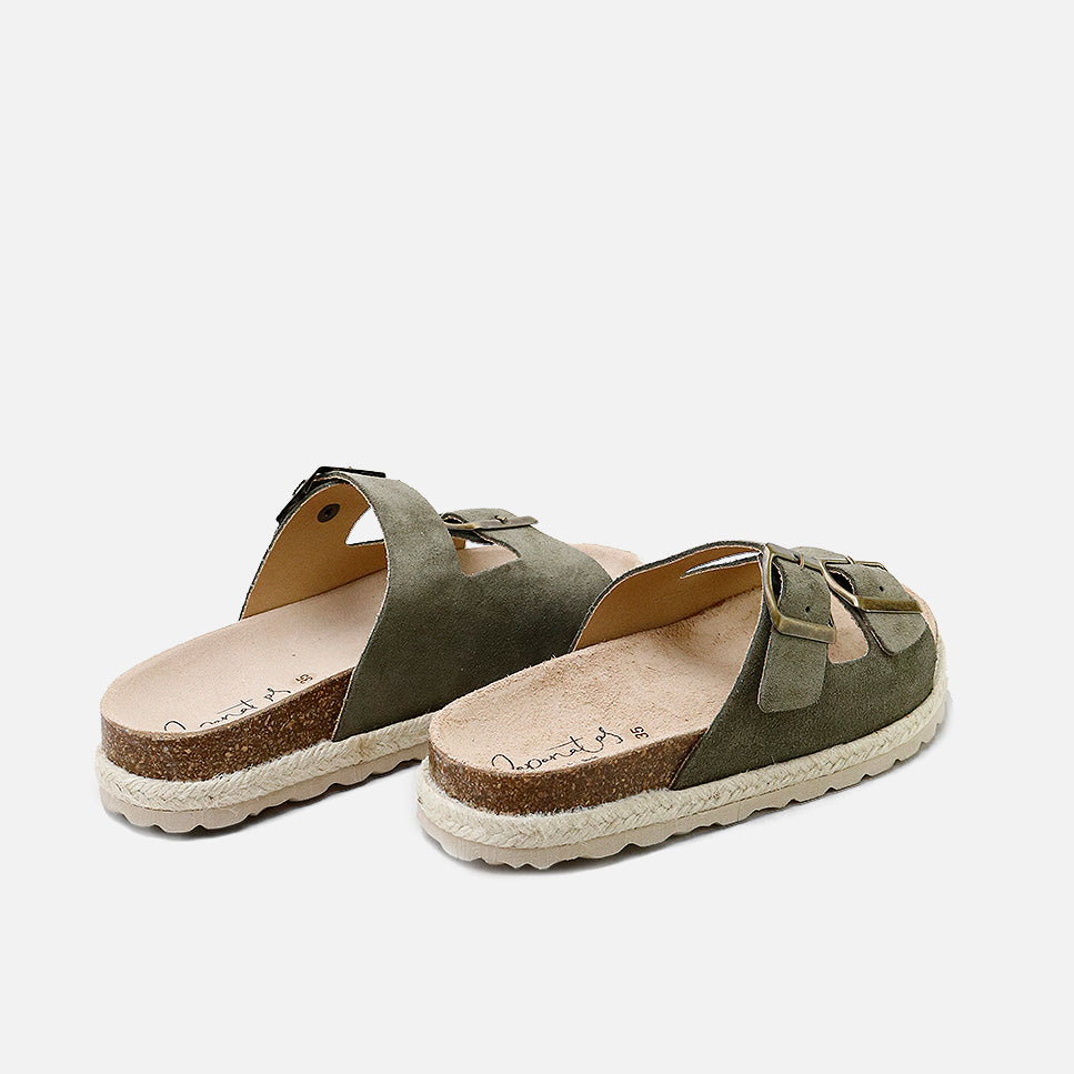 Sandalias bio hebillas piel verlour army Papanatas | Eli 1957