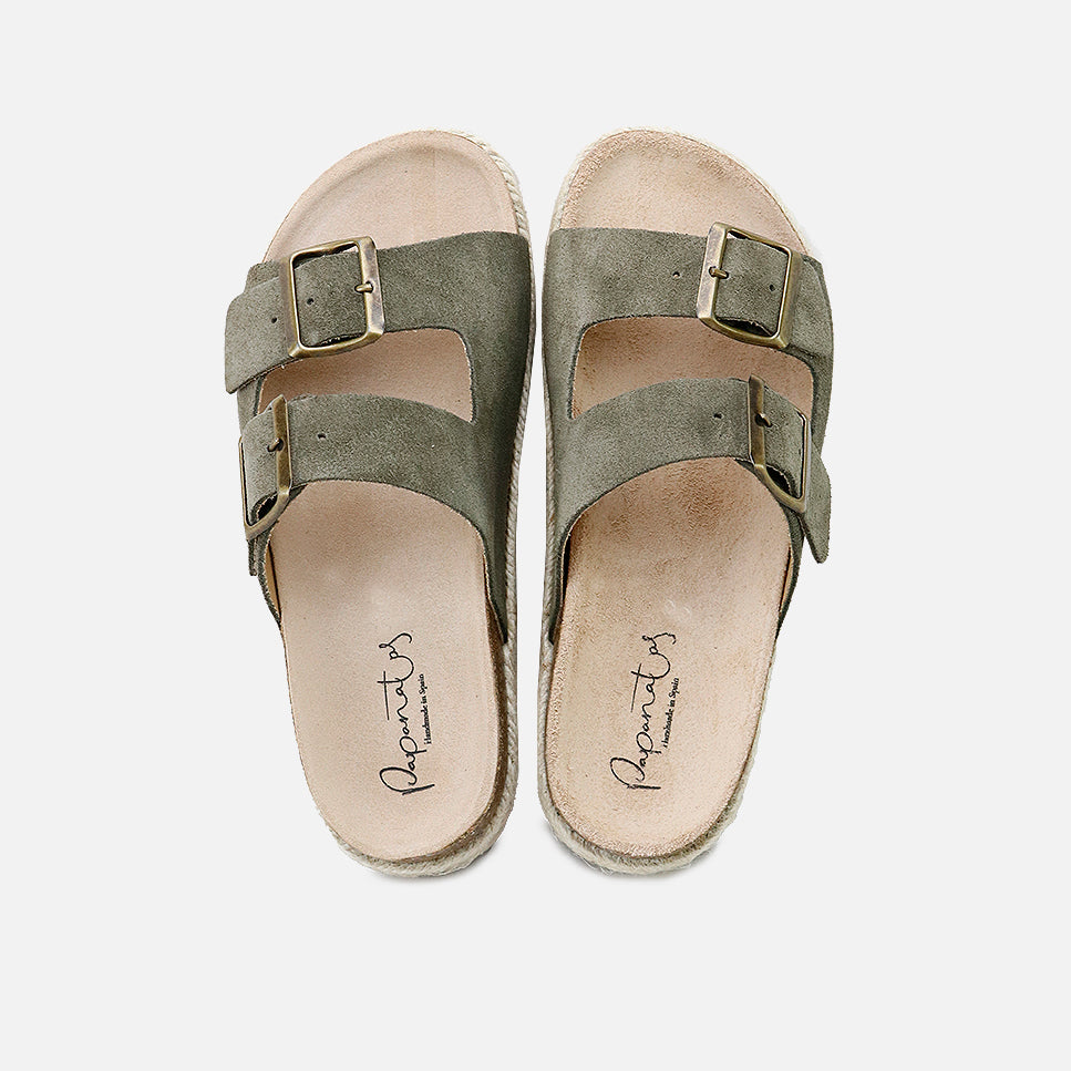 Sandalias bio hebillas piel verlour army Papanatas | Eli 1957