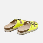 Sandalias bio hebillas piel verlour fluor amarillo Papanatas | Eli 1957