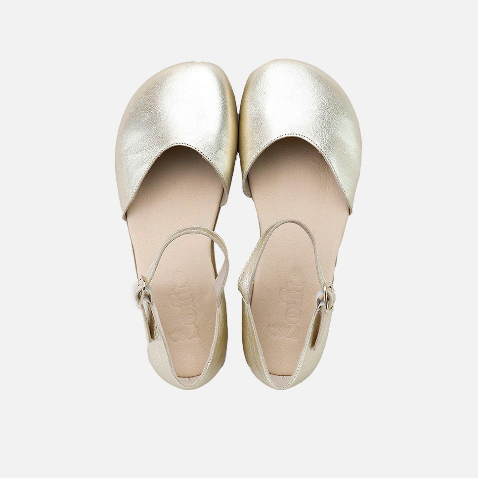 Merceditas barefoot piel andromeda champan Elisoft | Eli 1957