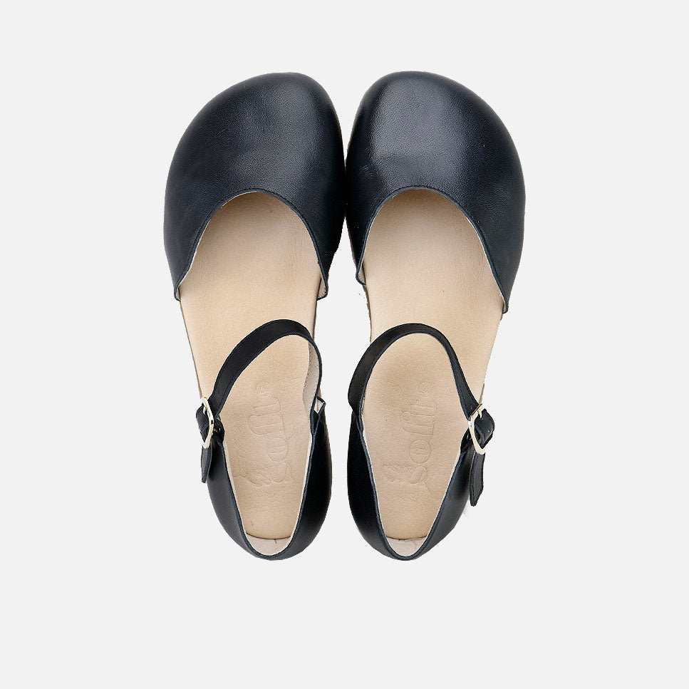 Merceditas barefoot piel glamour negro Elisoft | Eli 1957
