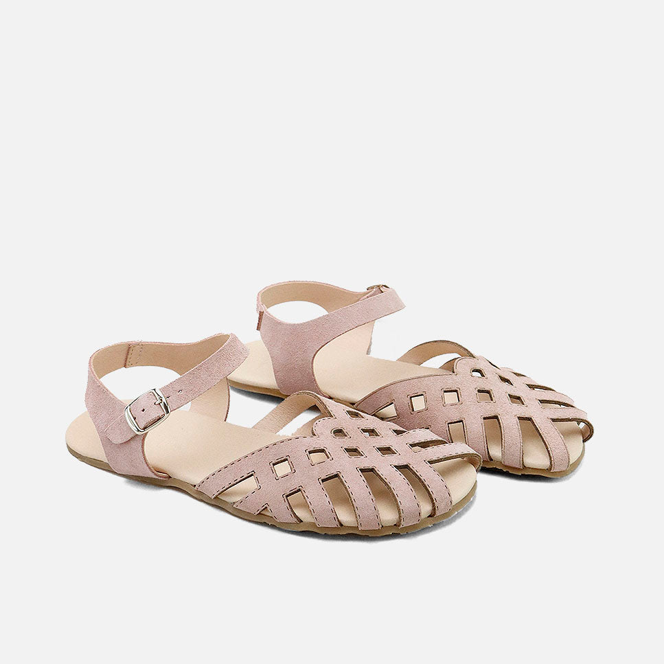 Sandalias barefoot trenzadas en serraje rosa  Elisoft | Eli 1957