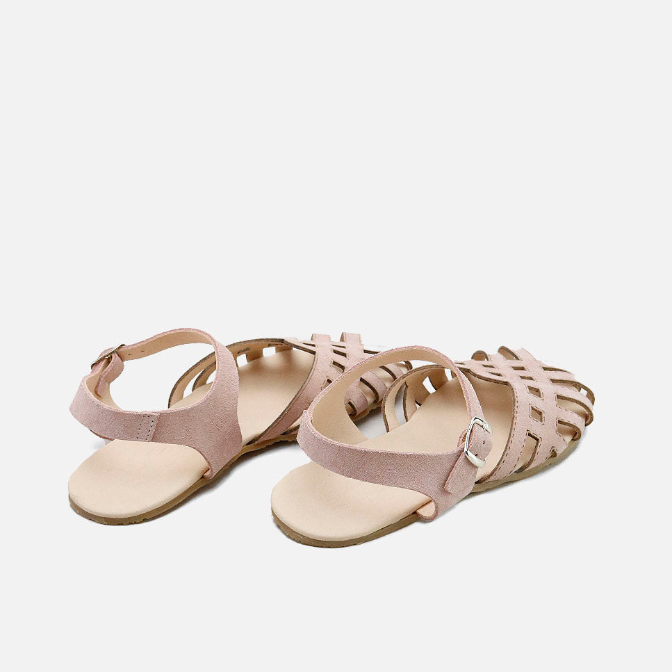 Sandalias barefoot trenzadas en serraje rosa  Elisoft | Eli 1957