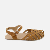Sandalias barefoot trenzadas en serraje marron  Elisoft | Eli 1957