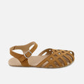 Sandalias barefoot trenzadas en serraje marron  Elisoft | Eli 1957