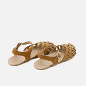 Sandalias barefoot trenzadas en serraje marron  Elisoft | Eli 1957