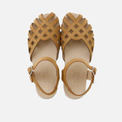 Sandalias barefoot trenzadas en serraje marron  Elisoft | Eli 1957