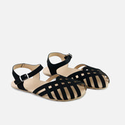 Sandalias barefoot trenzadas en serraje negra  Elisoft | Eli 1957