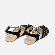 Sandalias barefoot trenzadas en serraje negra  Elisoft | Eli 1957