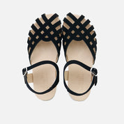 Sandalias barefoot trenzadas en serraje negra  Elisoft | Eli 1957