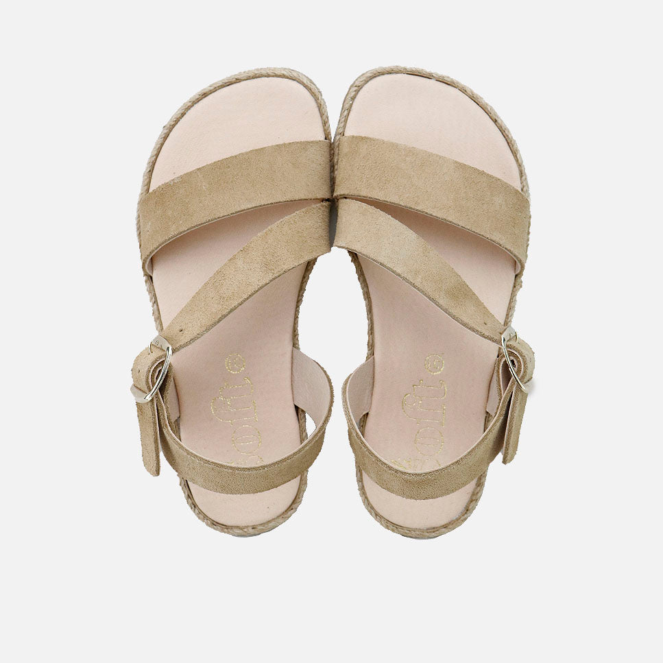 sandalias barefoot piel afelpado arena Elisoft | Eli 1957