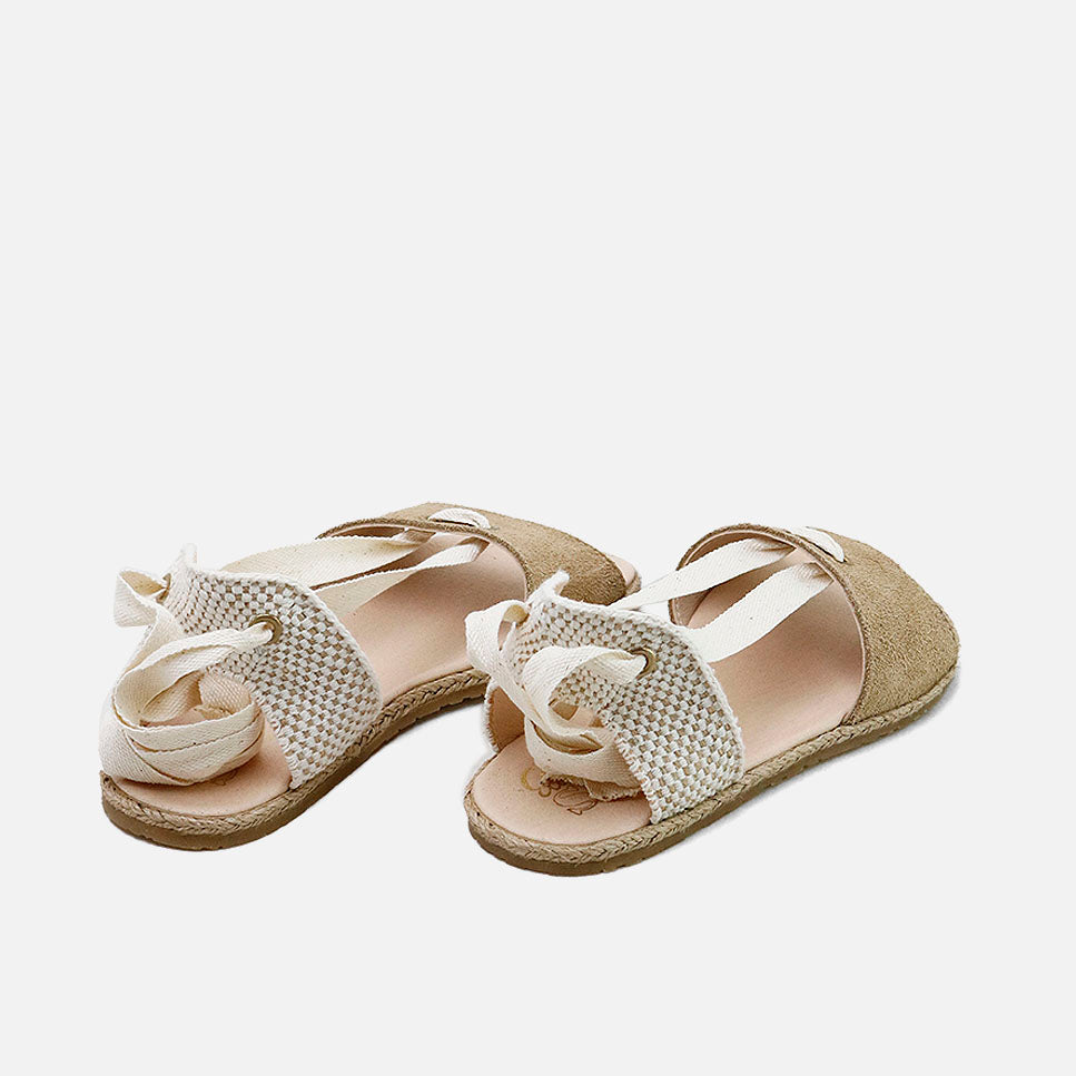 Sandalias barefoot estilo alpargata en serraje arena Elisoft | Eli 1957