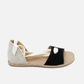 Sandalias barefoot estilo alpargata en serraje negro Elisoft | Eli 1957