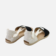 Sandalias barefoot estilo alpargata en serraje negro Elisoft | Eli 1957